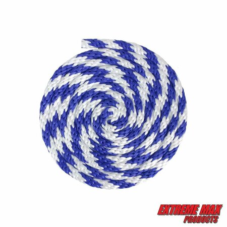 Extreme Max Extreme Max 3008.0226 Solid Braid MFP Utility Rope - 1/2" x 100', Blue / White 3008.0226
